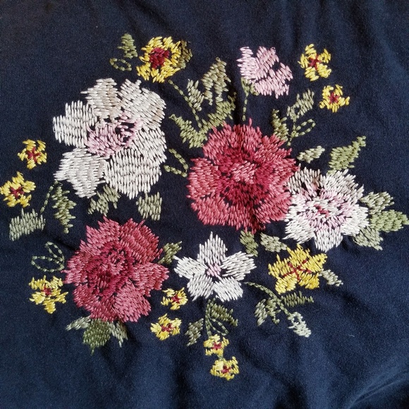 Torrid navy floral embroidered sweatshirt - Picture 5 of 7